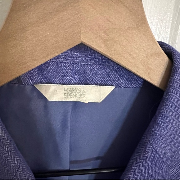 Marks & Spencer Linen-blend Ultraviolet Blazer - Picture 9 of 10
